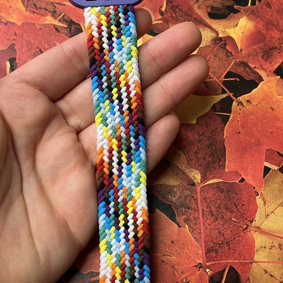 5for$10 Braided 42mm/44mm/45 S/M Apple watchbands Strechband - Rainbow NWT - Picture 4 of 5